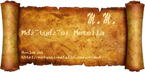 Mátyási Metella névjegykártya